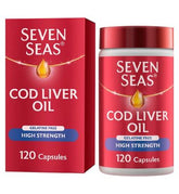 Seven Seas Omega-3 Fish Oil Plus Cod Liver Oil High Strength - 120 One-A-Day Capsules