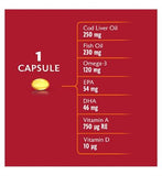 Seven Seas Cod Liver Oil One-A-Day Omega-3 Fish Oil & Vitamin D 60 Capsules