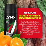 Lynx Aerosol Bodyspray Africa 48h Deodorant 150ml