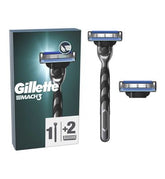 Gillette Mach3 Razor For Men, 1 Gillette Razor, 2 Razor Blade Refills
