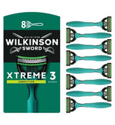 Wilkinson Sword Xtreme 3 Sensitive Men's Disposable Razors x 8, Men's razor for Sensitive Skin