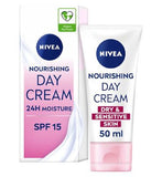 NIVEA 24H Moisture Nourishing Day Cream for Dry & Sensitive Skin SPF15 50ml