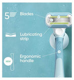 Gillette Venus Extra Smooth Women’s Razor, 1 Refill Razor Cartridges, Reusable Handle and Shower Holder