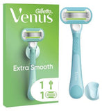 Gillette Venus Extra Smooth Women’s Razor, 1 Refill Razor Cartridges, Reusable Handle and Shower Holder