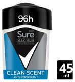 Sure Men Maximum Protection Antiperspirant Cream Clean Scent 45 ml