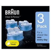 Braun Clean and Renew, Refill Replacement Cartridges for Electric Shaver - 3 Pack
