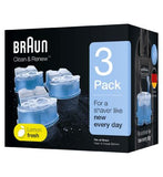 Braun Clean and Renew, Refill Replacement Cartridges for Electric Shaver - 3 Pack