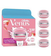 Gillette Venus Razor Blades, ComfortGlide Spa Breeze 3 Blade Women’s Razor Blades X4
