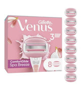 Gillette Venus Razor Blades, ComfortGlide Spa Breeze 3 Blade Women’s Razor Blades X8<br/>