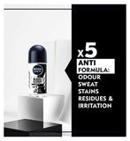 NIVEA MEN Black & White Invisible 72h Anti-Perspirant Roll-On Deodorant 50ml
