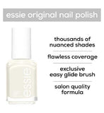 Essie Nail Polish 8 Limo Scene Warm White Cream Nude Colour, Original High Shine and High Coverage Nail Polish 13.5 ml