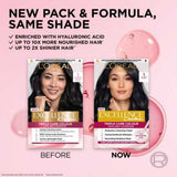 L’Oréal Paris Excellence Crème Permanent Hair Dye, Up to 100% Grey Hair Coverage, 1 Natural Darkest Black