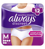 Always Discreet Underwear Incontinence Pants Women Normal M X12