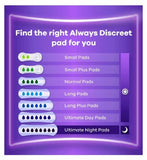 Always Discreet Incontinence Pads Long Plus x16