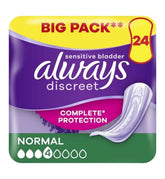 Always Discreet Incontinence Pads Women Normal x24