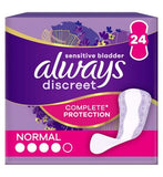 Always Discreet Incontinence Liners Normal 24, For Sensitive Bladder