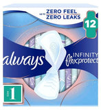 Always FlexProtect Sanitary Pads Size 1, Normal Wings, Unscented, 12 Pads