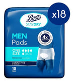 Boots Staydry Men Extra Pads - 180 Pads (18 Pack Bundle)
