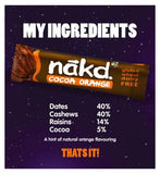 Nakd Wholefood Cocoa Orange Bars - 4 x 35g