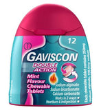 Gaviscon Double Action Heartburn & Indigestion Mint Flavour Chewable Tablets x12