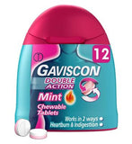 Gaviscon Double Action Heartburn & Indigestion Mint Flavour Chewable Tablets x12