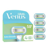 Gillette Venus Razor Blades, Extra smooth 5 Blade Women’s Razor Blades X4