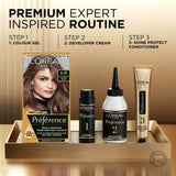 L’Oréal Paris Preference Permanent Hair Dye, Luminous Colour, Cool Iridescent Very Light Brown 6.21