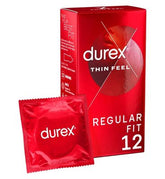 Durex Thin Feel Condoms Extra Silicone Lube - Regular Fit - 12 pack
