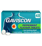 Gaviscon Heartburn & Indigestion Relief Peppermint Flavour Tablets x48