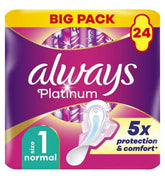 Always Platinum Normal Sanitary Towels With Wings 24 Pads