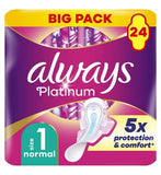 Always Platinum Normal Sanitary Towels With Wings 24 Pads