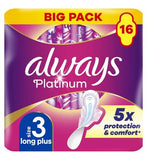 Always Platinum Day & Night Sanitary Towels With Wings 16 Pads