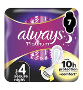 Always Platinum Secure Night (Size 4) Pads Wings 7 Sanitary Towels
