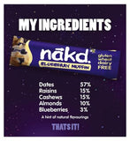 Nakd Raw Fruit & Nut Wholefood Bars Blueberry Muffin - 4 x 35g