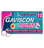 Gaviscon Double Action Heartburn & Indigestion Mixed Berries Flavour Tablets x12