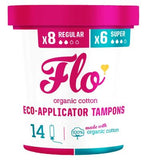 Flo Organic Eco-applicator Tampons Regular & Super 14pk