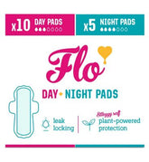 Flo Natural Bamboo Ultra Thin Day & Night Pads 15pk