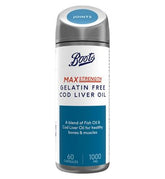 Boots Max Strength Gelatin Free Cod Liver Oil 60 Capsules (2 month supply)