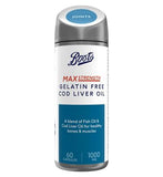 Boots Max Strength Gelatin Free Cod Liver Oil 60 Capsules (2 month supply)