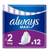 Always Maxi Long Sanitary Towels (Size 2) Wings X12 Pads