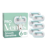 Gillette Venus Razor Blades, PRO Smooth Sensitive 5 Blade Women’s Razor Blades X6