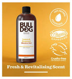 Bulldog Skincare Lemon & Bergamot Shower Gel for Men, Natural, Refreshing Men's Shower Gel, 500 ml