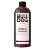 Bulldog Skincare Vetiver & Black Pepper Shower Gel for Men, Natural, Refreshing Men's Shower Gel, 500 ml