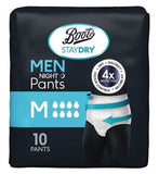 Boots Staydry Men Night Pants Medium - 160 pants (16 Pack Bundle)