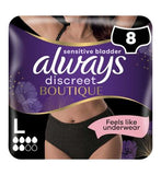 Always Discreet Boutique Underwear Incontinence Pants Plus Large Black x8