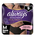 Always Discreet Boutique Underwear Incontinence Pants Medium Black x9