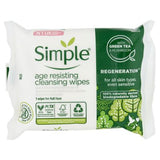 Simple Regeneration Age Resisting Biodegradable Facial Wipes for sensitive skin 20 wipes