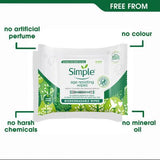 Simple Regeneration Age Resisting Biodegradable Facial Wipes for sensitive skin 20 wipes
