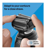 Braun Series 5 Electric Shaver with Charging Stand and 2 Easy Click Attachments - White 50-W4650cs