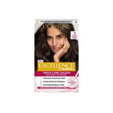 L’Oréal Paris Excellence Crème Permanent Hair Dye, Up to 100% Grey Hair Coverage, 3 Natural Darkest Brown